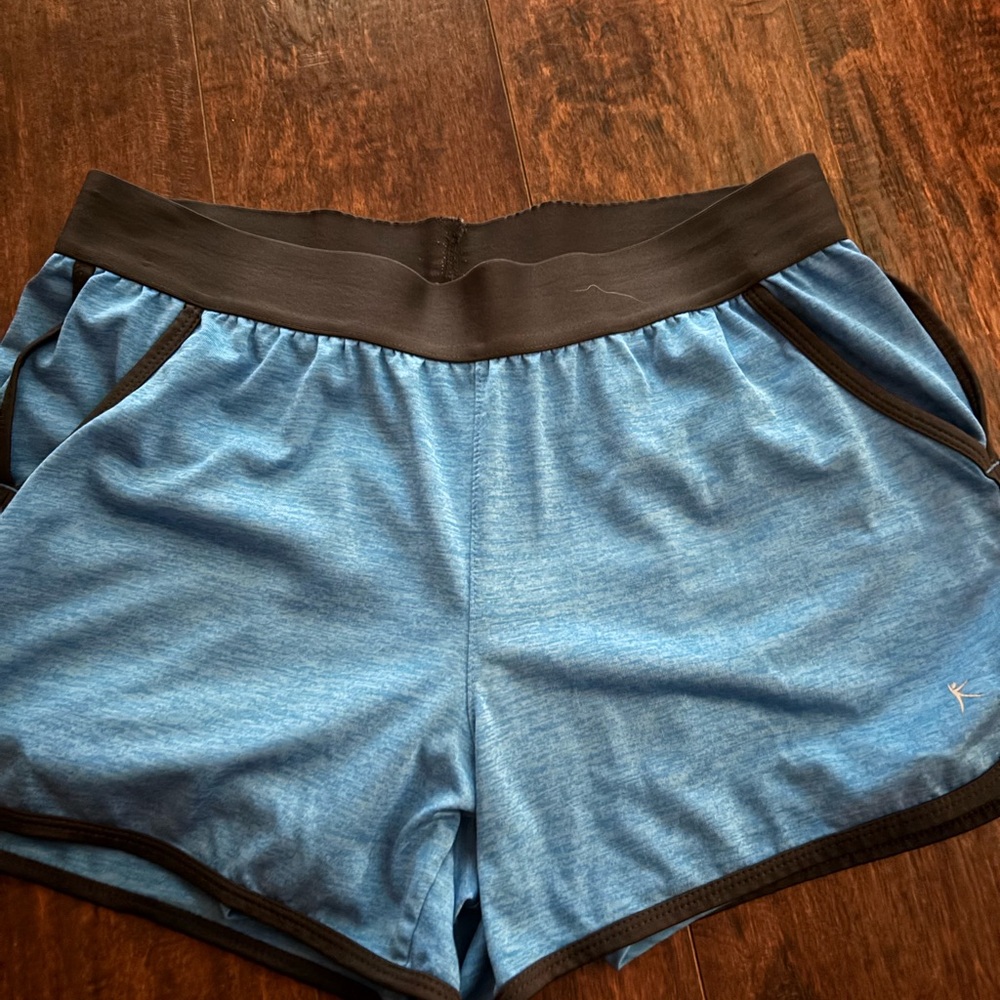 Danskin Blue Athletic Shorts with Black Waistband